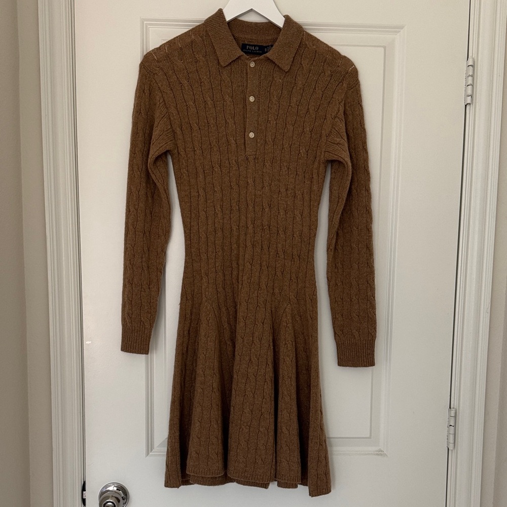 Polo by Ralph Lauren Brown Cable Knit Dress
